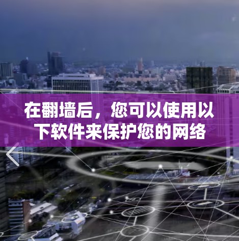 在翻墙后,您可以使用以下软件来保护您的网络环境和数据安全。这些工具可以帮助您管理网络流量、防止网络攻击、加密数据、访问控制等 在翻墙后,您可以使用以下软件来保护您的网络环境和数据安全。这些工具可以帮助您管理网络流量、防止网络攻击、加密数据、访问控制等