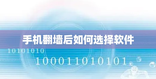手机翻墙后如何选择软件