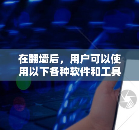 在翻墙后，用户可以使用以下各种软件和工具来处理网络问题和优化个人数据
