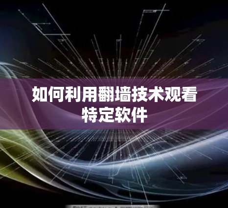 如何利用翻墙技术观看特定软件